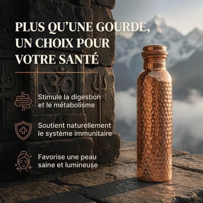 Gourde en Cuivre Pur 800 ml |Hydratez votre corps, nourrissez votre énergie.