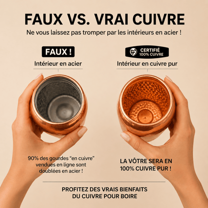 Gourde en Cuivre Pur 800 ml |Hydratez votre corps, nourrissez votre énergie.