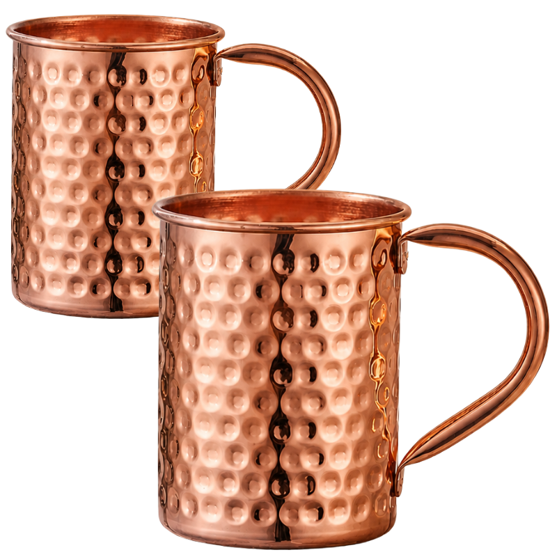 Mug en Cuivre Pur 99,9 % – Martelé à la Main