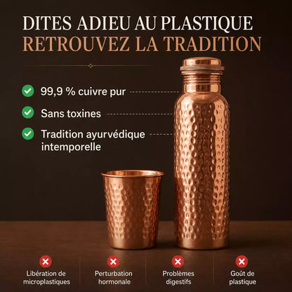 Gourde en Cuivre Pur 800 ml |Hydratez votre corps, nourrissez votre énergie.