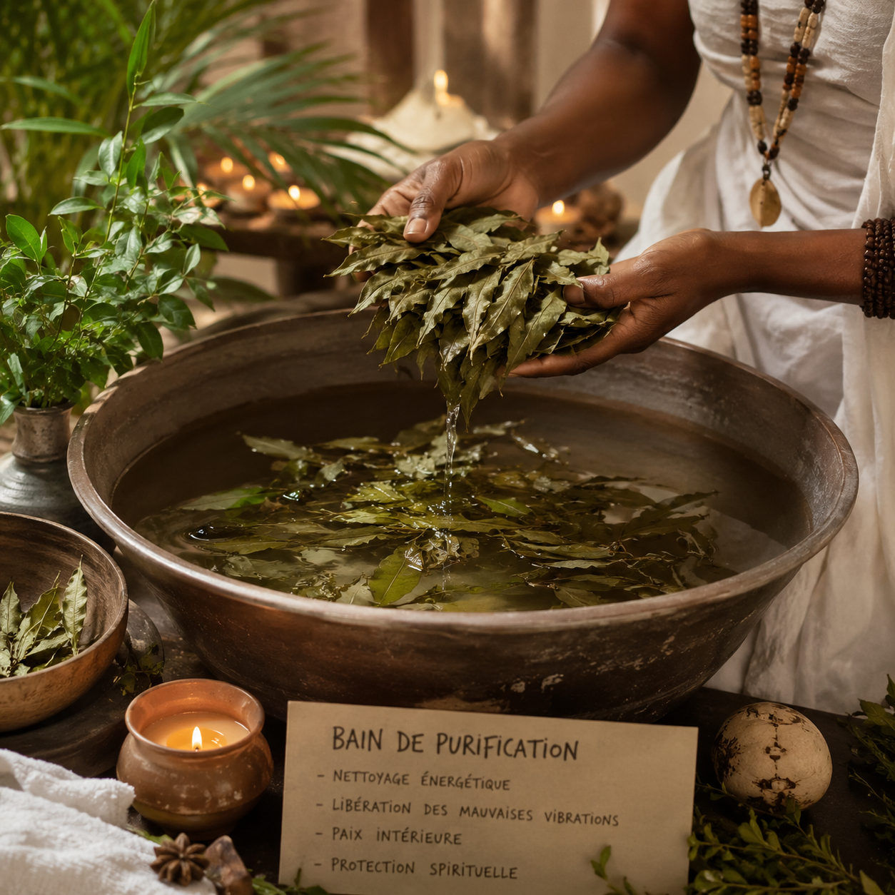 Feuille d'Hysope bain purification et déblocage