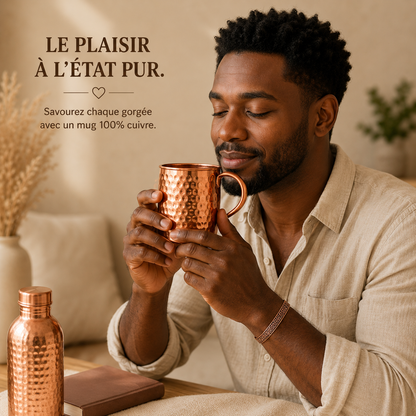 Mug en Cuivre Pur 99,9 % – Martelé à la Main