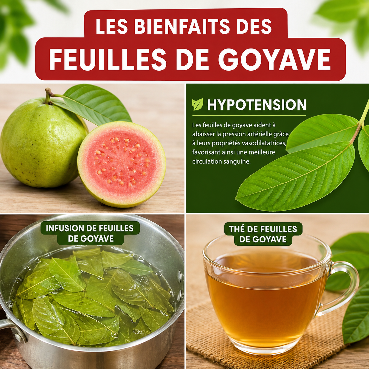 Feuille de Goyavier – Trésor Naturel aux Multiples Bienfaits pour la Santé