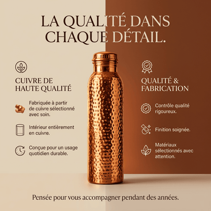 Gourde en Cuivre Pur 800 ml |Hydratez votre corps, nourrissez votre énergie.
